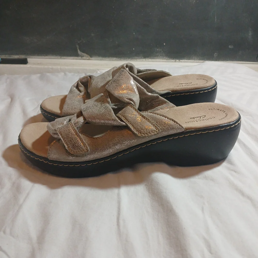 Clarks Collection Metallic Slide Sandals - Women's